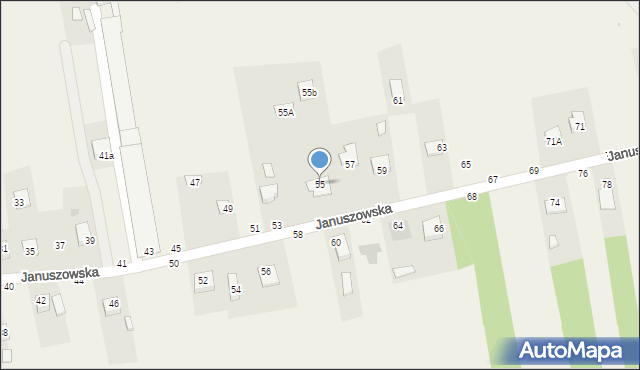 Mokrzyska, Januszowska, 55, mapa Mokrzyska
