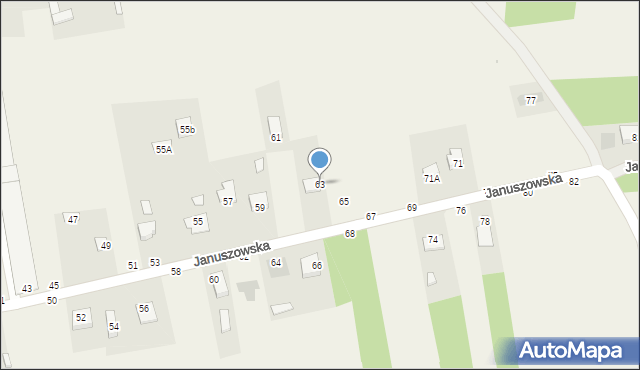 Mokrzyska, Januszowska, 63, mapa Mokrzyska