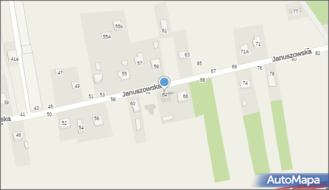 Mokrzyska, Januszowska, 64, mapa Mokrzyska