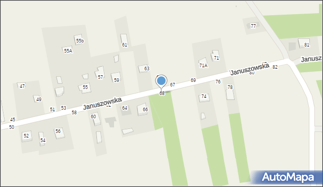 Mokrzyska, Januszowska, 68, mapa Mokrzyska