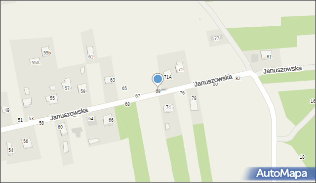 Mokrzyska, Januszowska, 69, mapa Mokrzyska