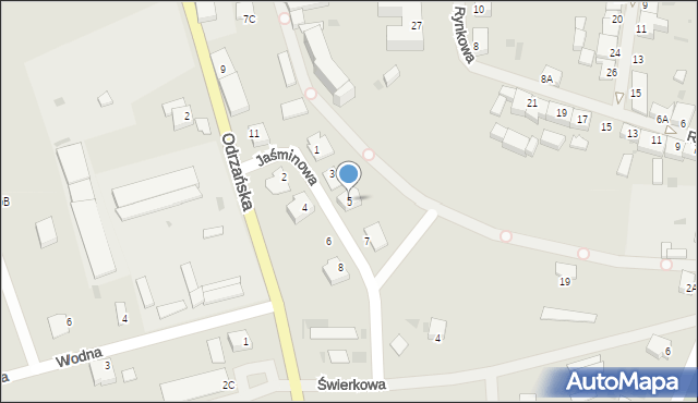 Moryń, Jaśminowa, 5, mapa Moryń