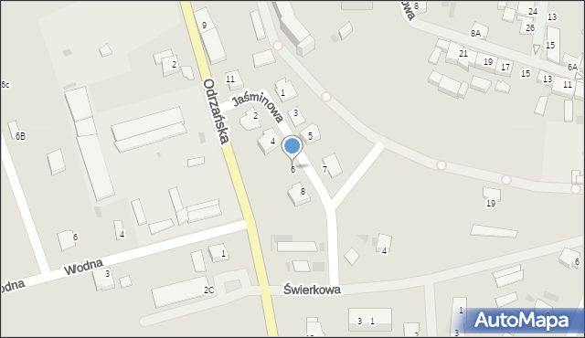 Moryń, Jaśminowa, 6, mapa Moryń