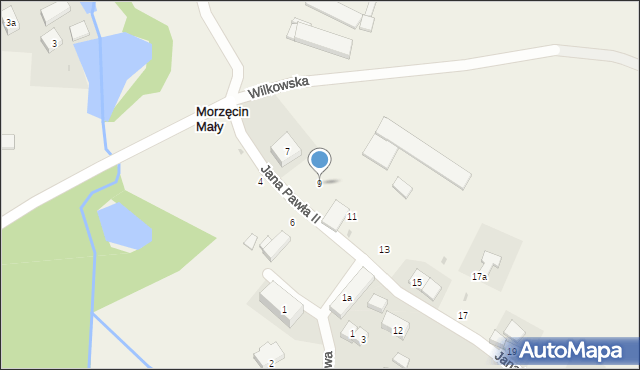 Morzęcin Mały, Jana Pawła II, 9, mapa Morzęcin Mały