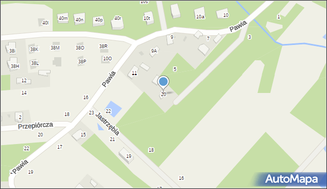 Mościska, Jastrzębia, 20, mapa Mościska