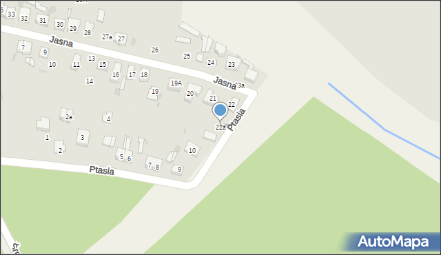 Mosina, Jasna, 22a, mapa Mosina