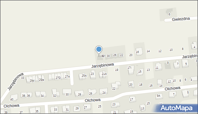 Mosty, Jarzębinowa, 34, mapa Mosty