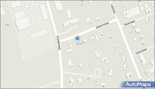 Mrągowo, Jaworowa, 4, mapa Mrągowo