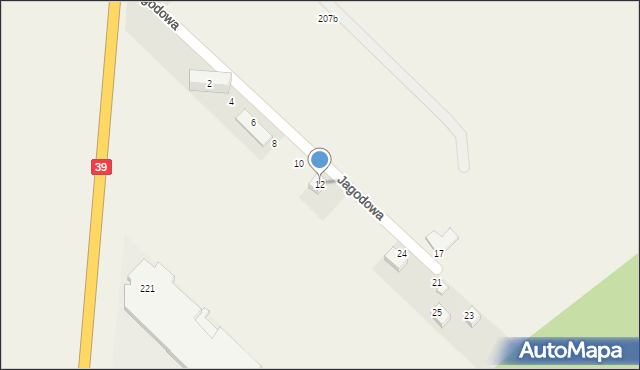 Mroczeń, Jagodowa, 12, mapa Mroczeń