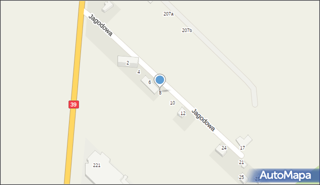 Mroczeń, Jagodowa, 8, mapa Mroczeń