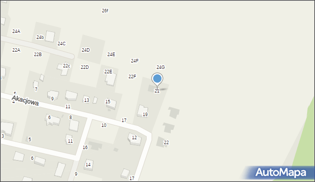 Mścice, Jarzębinowa, 21, mapa Mścice