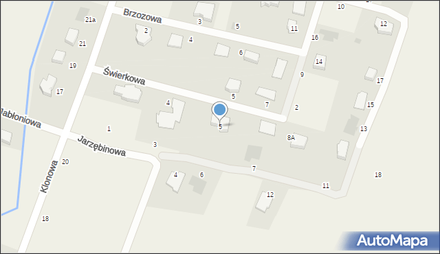 Mścice, Jarzębinowa, 5, mapa Mścice
