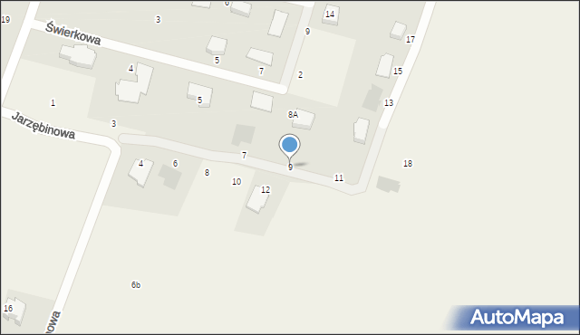 Mścice, Jarzębinowa, 9, mapa Mścice