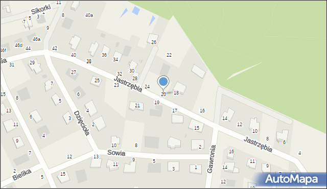 Murowaniec, Jastrzębia, 20, mapa Murowaniec