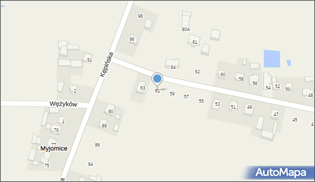 Myjomice, Jana Pawła II, 61, mapa Myjomice