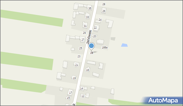 Mysłaków, Janówek, 18, mapa Mysłaków