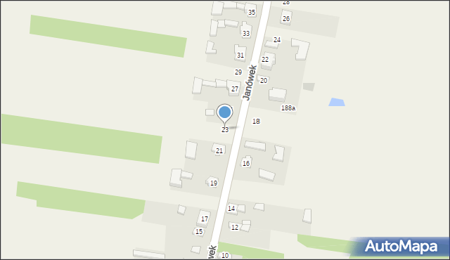 Mysłaków, Janówek, 23, mapa Mysłaków