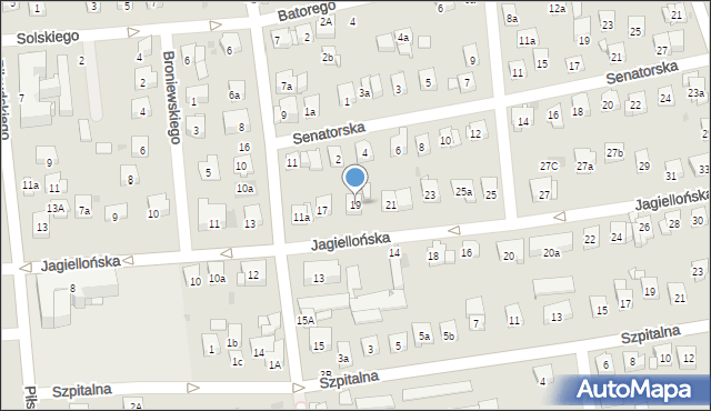 Myślenice, Jagiellońska, 19, mapa Myślenice
