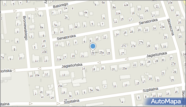 Myślenice, Jagiellońska, 23, mapa Myślenice