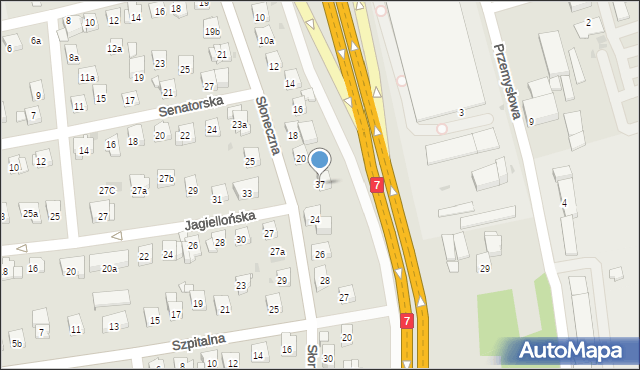 Myślenice, Jagiellońska, 37, mapa Myślenice