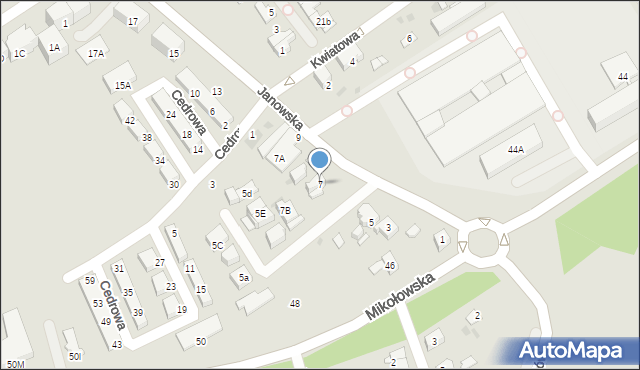 Mysłowice, Janowska, 7, mapa Mysłowice