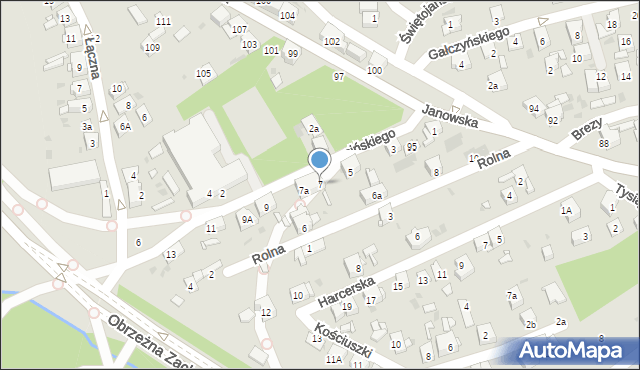 Mysłowice, Jasińskiego Pawła, 7, mapa Mysłowice