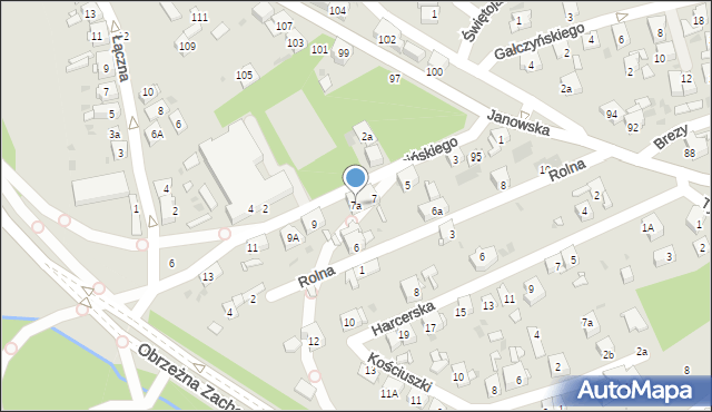 Mysłowice, Jasińskiego Pawła, 7a, mapa Mysłowice