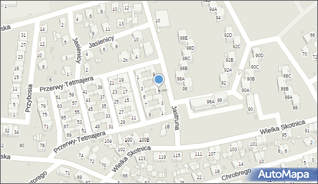 Mysłowice, Jastruna Mieczysława, 5, mapa Mysłowice