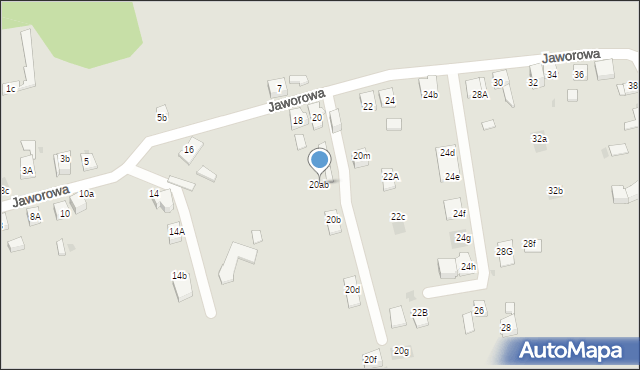 Mysłowice, Jaworowa, 20ab, mapa Mysłowice