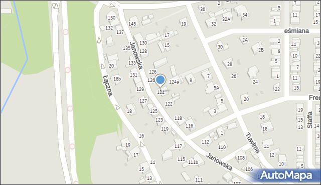 Mysłowice, Janowska, 124, mapa Mysłowice