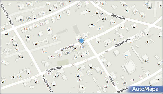Mysłowice, Janowska, 33A, mapa Mysłowice