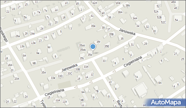 Mysłowice, Janowska, 35da, mapa Mysłowice