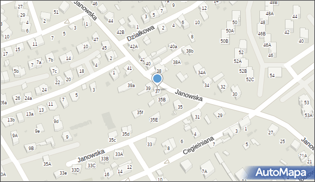 Mysłowice, Janowska, 37, mapa Mysłowice