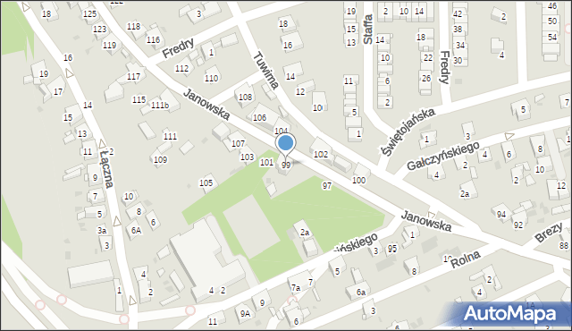 Mysłowice, Janowska, 99, mapa Mysłowice