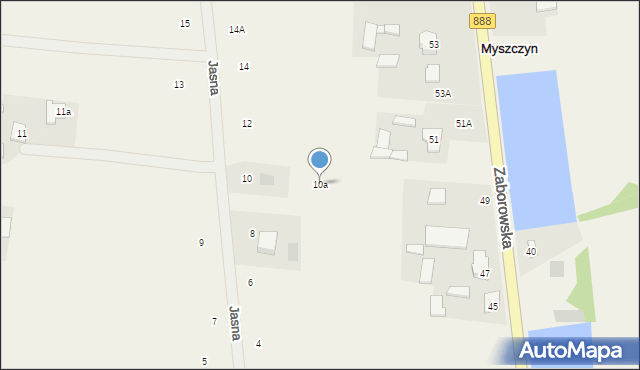 Myszczyn, Jasna, 10a, mapa Myszczyn