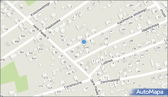 Myszków, Jagiellońska, 1, mapa Myszków