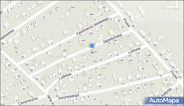 Myszków, Jagiellońska, 6B, mapa Myszków