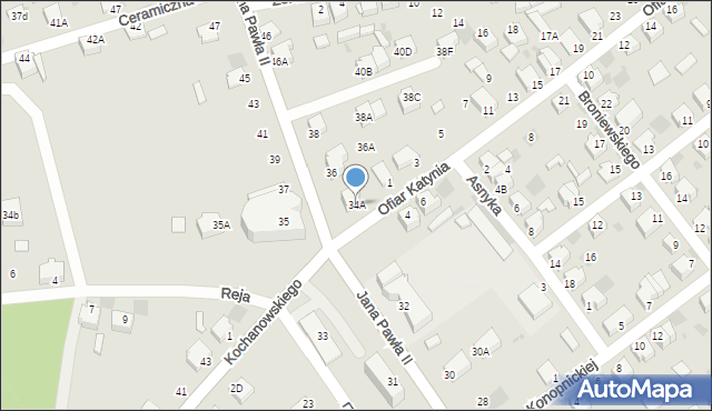 Myszków, Jana Pawła II, 34A, mapa Myszków