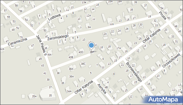 Myszków, Jana Pawła II, 38F, mapa Myszków