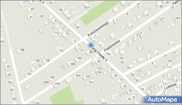 Myszków, Jana Pawła II, 69, mapa Myszków