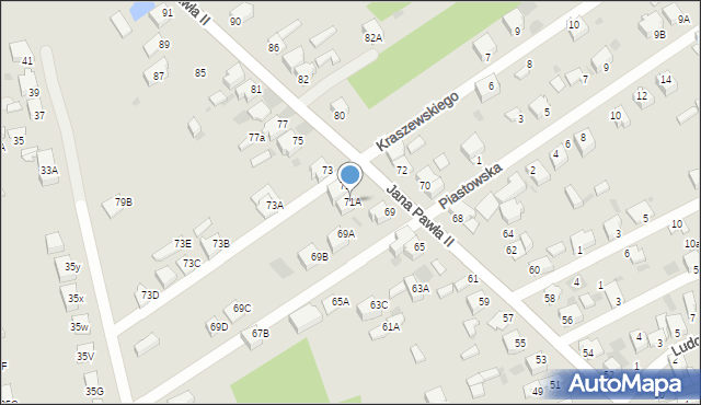 Myszków, Jana Pawła II, 71A, mapa Myszków