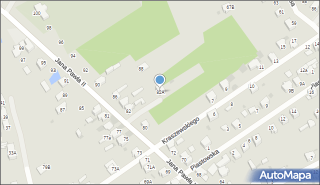 Myszków, Jana Pawła II, 82A, mapa Myszków
