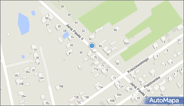 Myszków, Jana Pawła II, 83, mapa Myszków