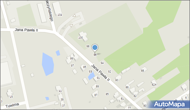 Myszków, Jana Pawła II, 96, mapa Myszków