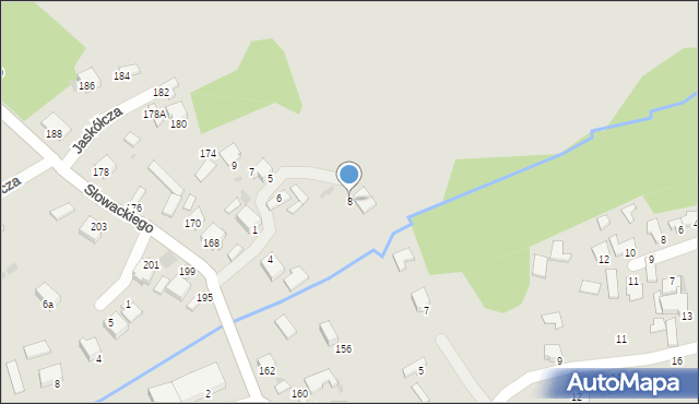Myszków, Jaskółcza, 8, mapa Myszków