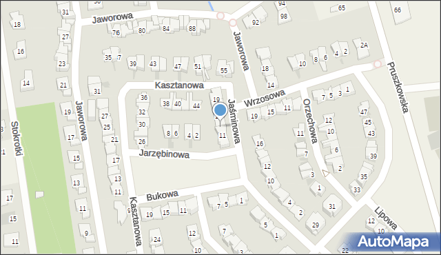 Nadarzyn, Jaśminowa, 13, mapa Nadarzyn