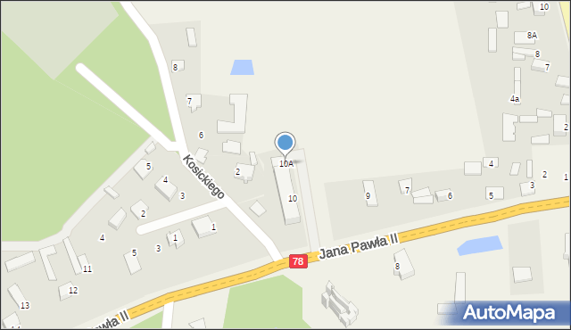 Nagłowice, Jana Pawła II, 10A, mapa Nagłowice