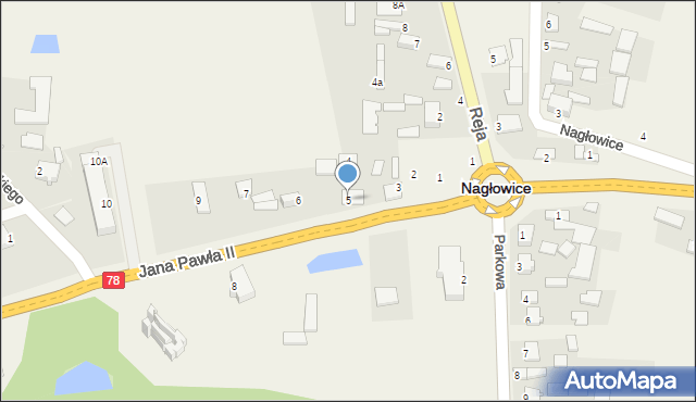 Nagłowice, Jana Pawła II, 5, mapa Nagłowice