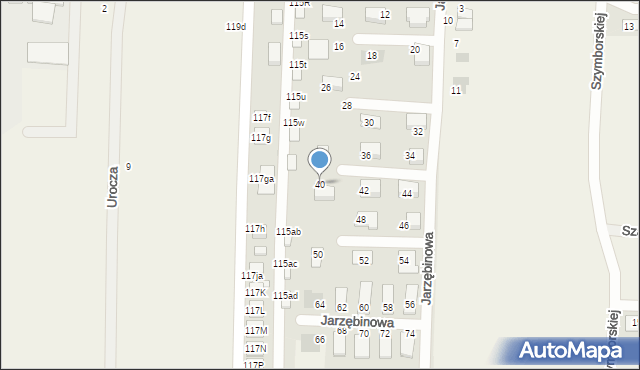 Nakło Śląskie, Jarzębinowa, 40, mapa Nakło Śląskie