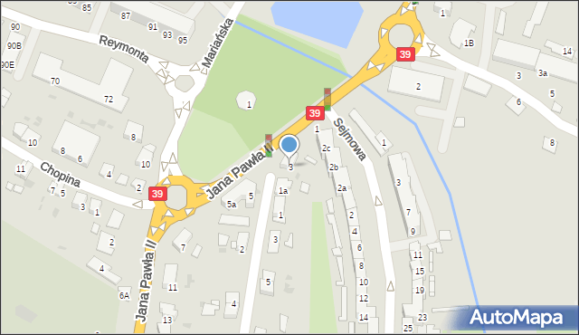 Namysłów, Jana Pawła II, 3, mapa Namysłów